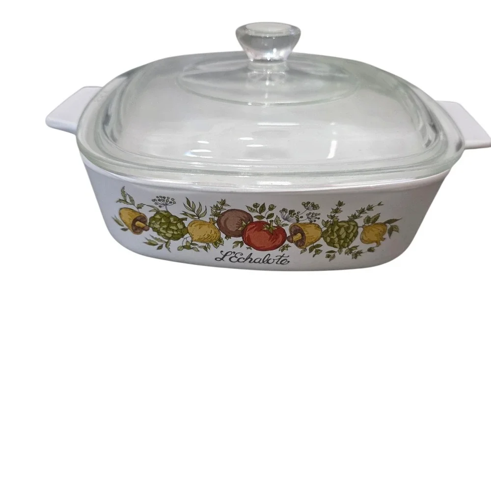 Corning Ware Spice of Life L'Echalote A-1-B 1 Qt Casserole w Lid USA Vintage